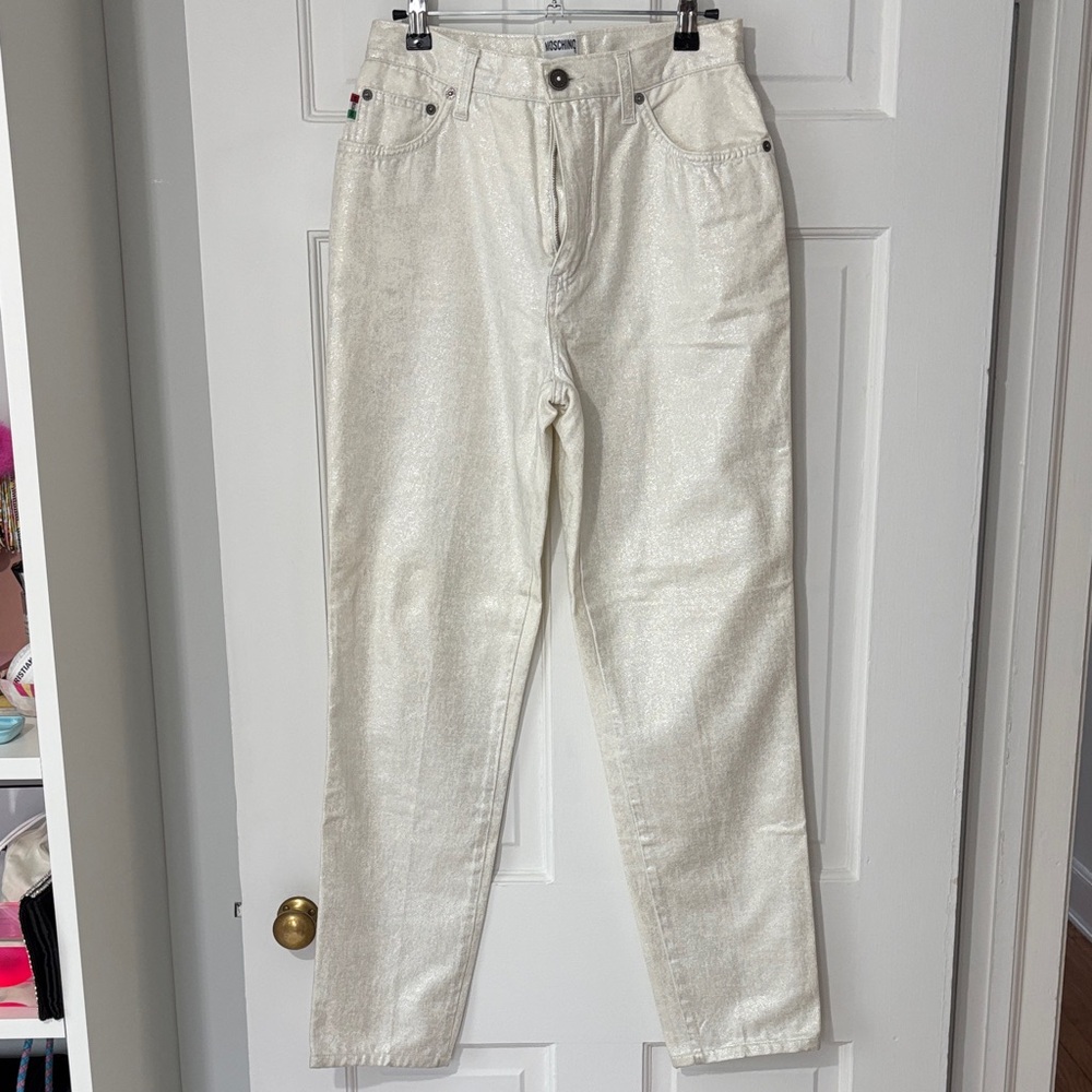 Moschino Shimmering Cream Jeans 30